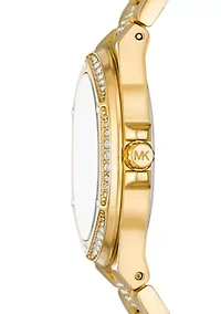Women's Gold Tone Stainless Steel Crystal Embellished Watch