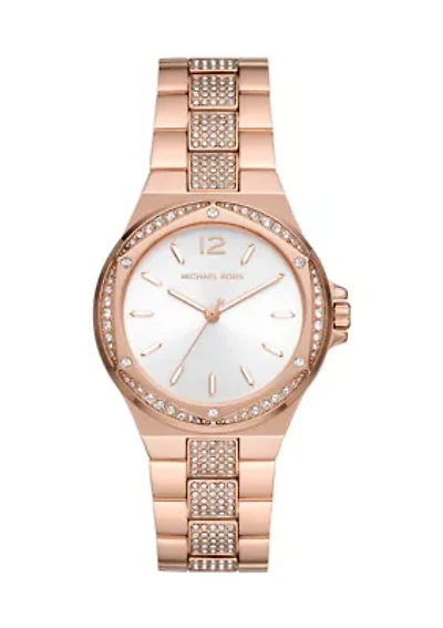 Women's Rose Gold Crystal Embellished Watch