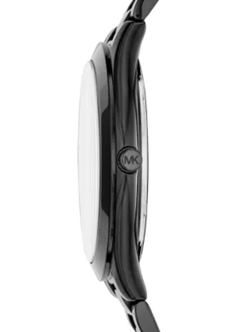 Slim Runway Black Ion Plated Stainless Steel Bracelet Watch 