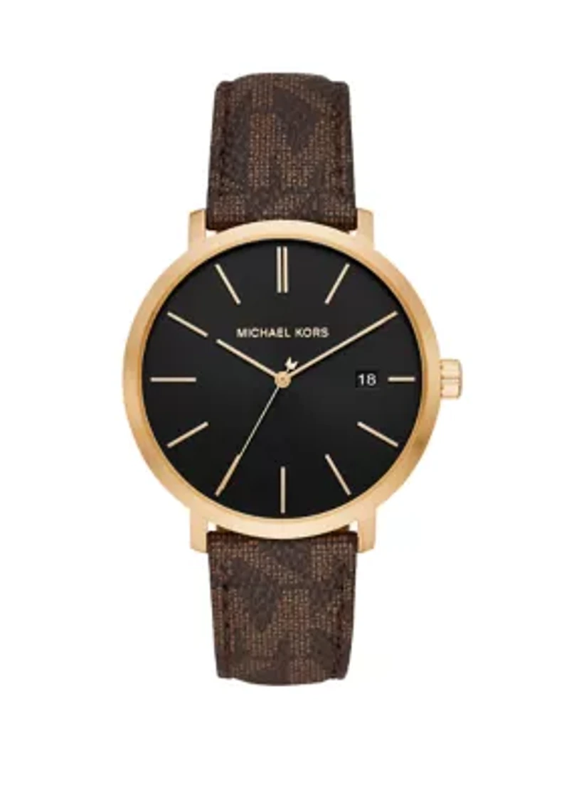  Blake Three Hand Brown PVC Leather Watch