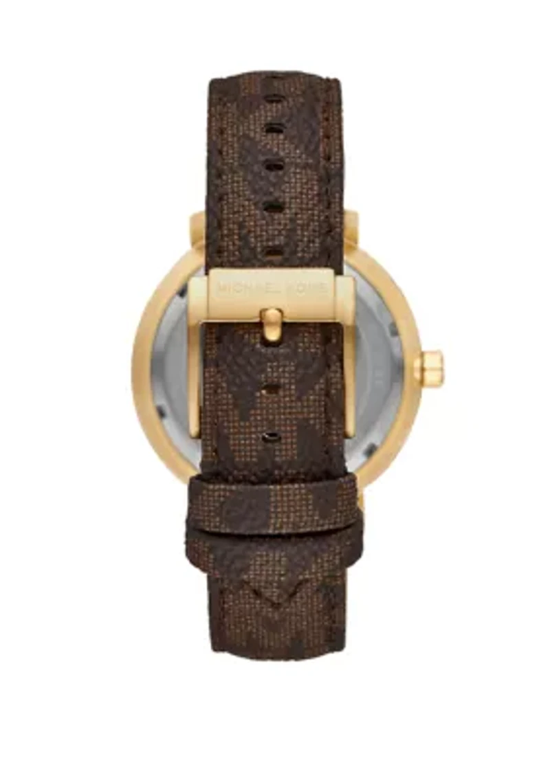  Blake Three Hand Brown PVC Leather Watch