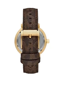  Blake Three Hand Brown PVC Leather Watch