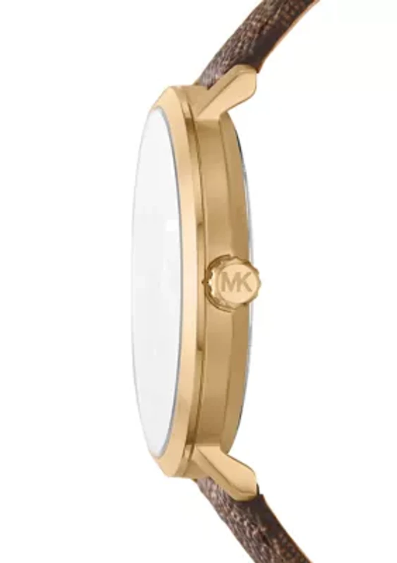  Blake Three Hand Brown PVC Leather Watch