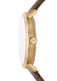  Blake Three Hand Brown PVC Leather Watch