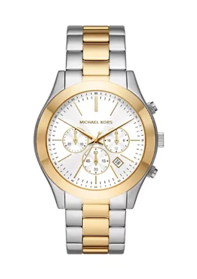 Two Tone Stainless Steel Slim Runway Chronograph Watch