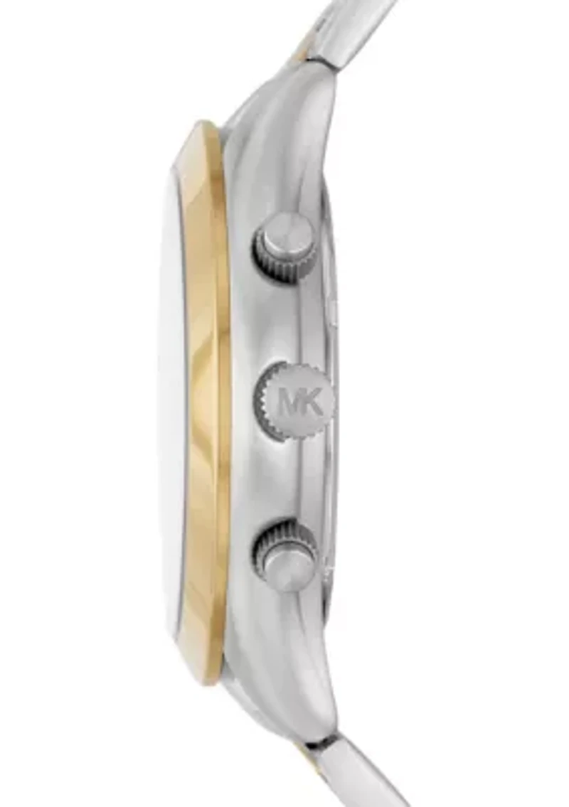 Two Tone Stainless Steel Slim Runway Chronograph Watch
