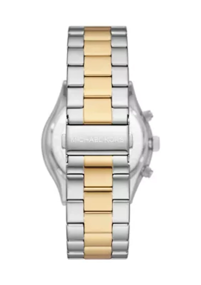 Two Tone Stainless Steel Slim Runway Chronograph Watch