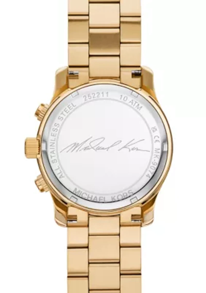 Runway Chronograph Gold Tone Stainless Steel Watch