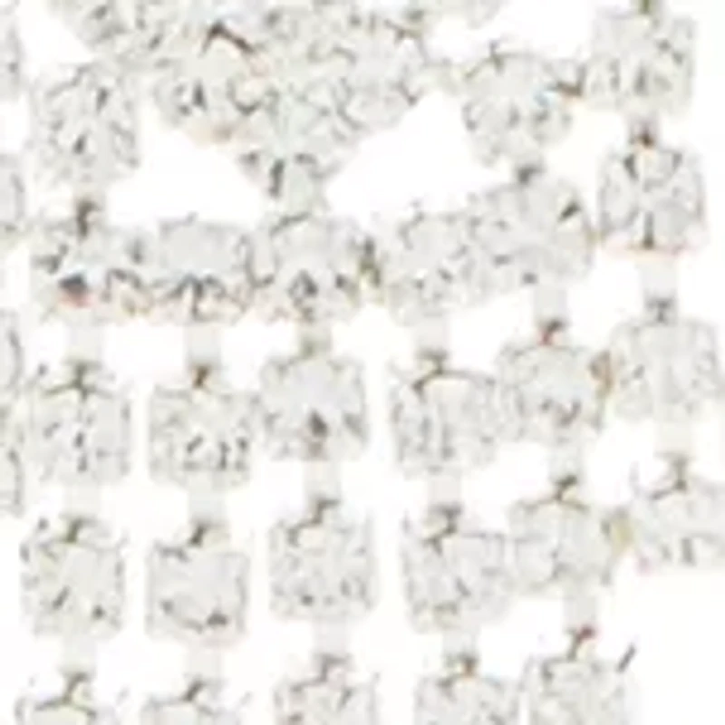 Silver Tone Graduated Shig Shag Rhinestone Frontal Necklace