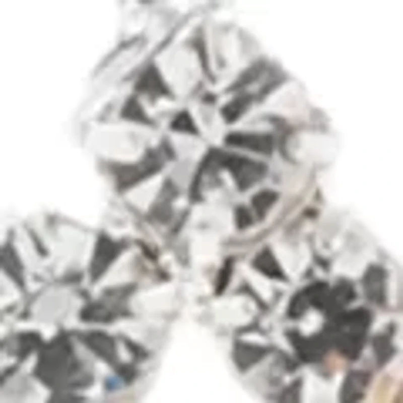 Silver-Tone Crystal Teardrop Drop Earrings