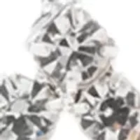 Silver-Tone Crystal Teardrop Drop Earrings