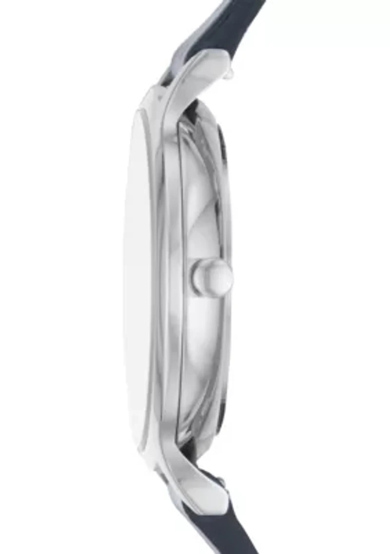 Women's Stainless Steel Anita Blue Leather Stone Watch