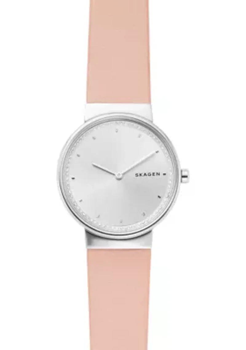 Annelie Pink Leather Watch