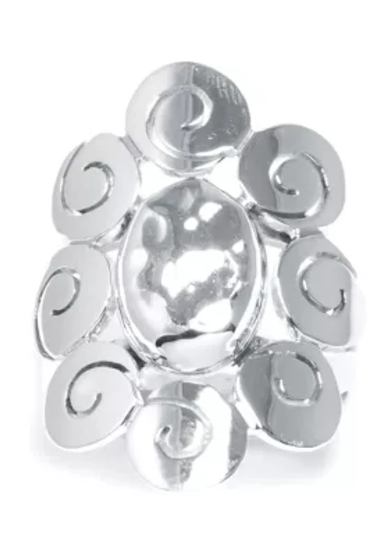 Sterling Silver Spiral Flower Ring