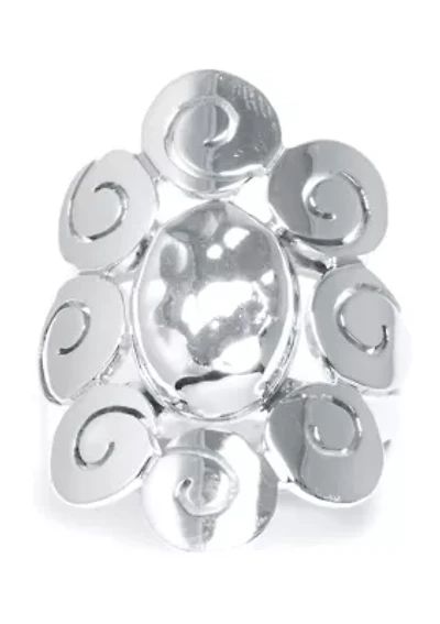 Sterling Silver Spiral Flower Ring