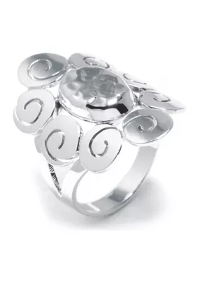 Sterling Silver Spiral Flower Ring