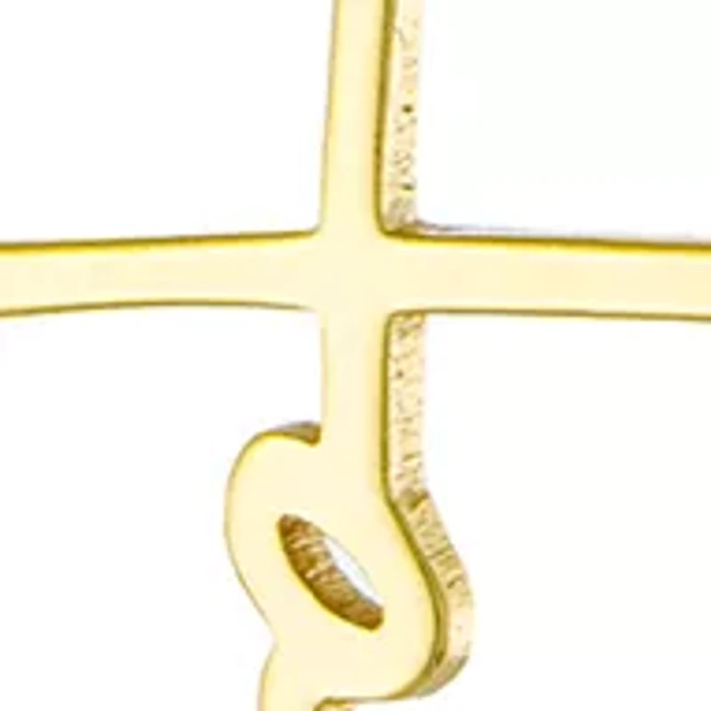 Boxed Silver Plated 16" + 2" Faith Cross and Cubic Zirconia Charm Pendant Necklace