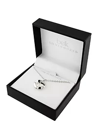 Boxed Fine Silver Plated 18" + 2" Engraved Initial Locket Necklace