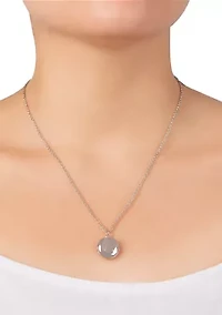 Boxed Fine Silver Plated 18" + 2" Engraved Initial Locket Necklace