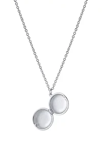 Boxed Fine Silver Plated 18" + 2" Engraved Initial Locket Necklace