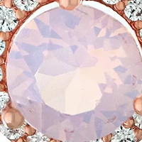 Boxed Sterling Silver 18 Inch 6 Millimeter Fine Crystal with Cubic Zirconia Halo Pendant Necklace