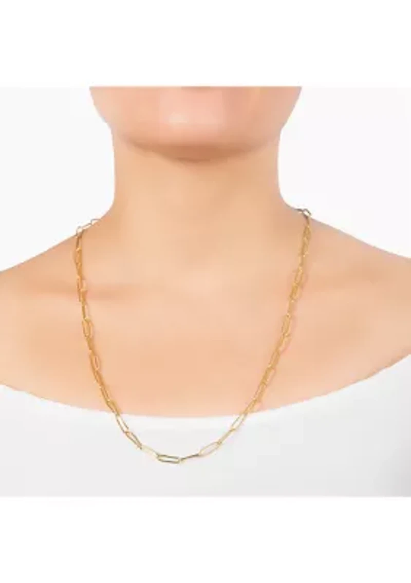 24" Silver Plated Paperclip Link Chain Necklace