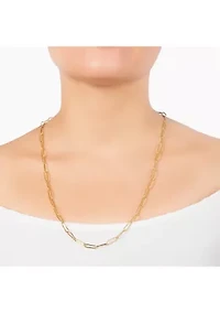 24" Silver Plated Paperclip Link Chain Necklace