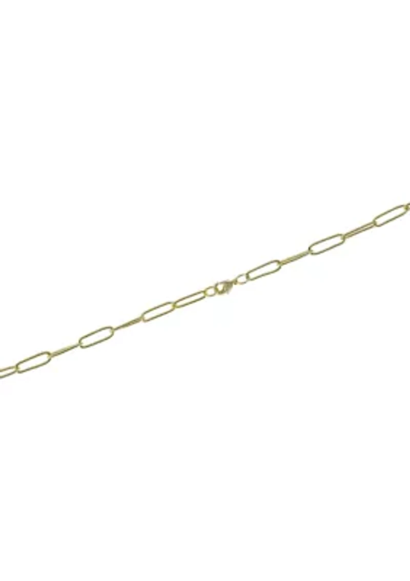 24" Silver Plated Paperclip Link Chain Necklace
