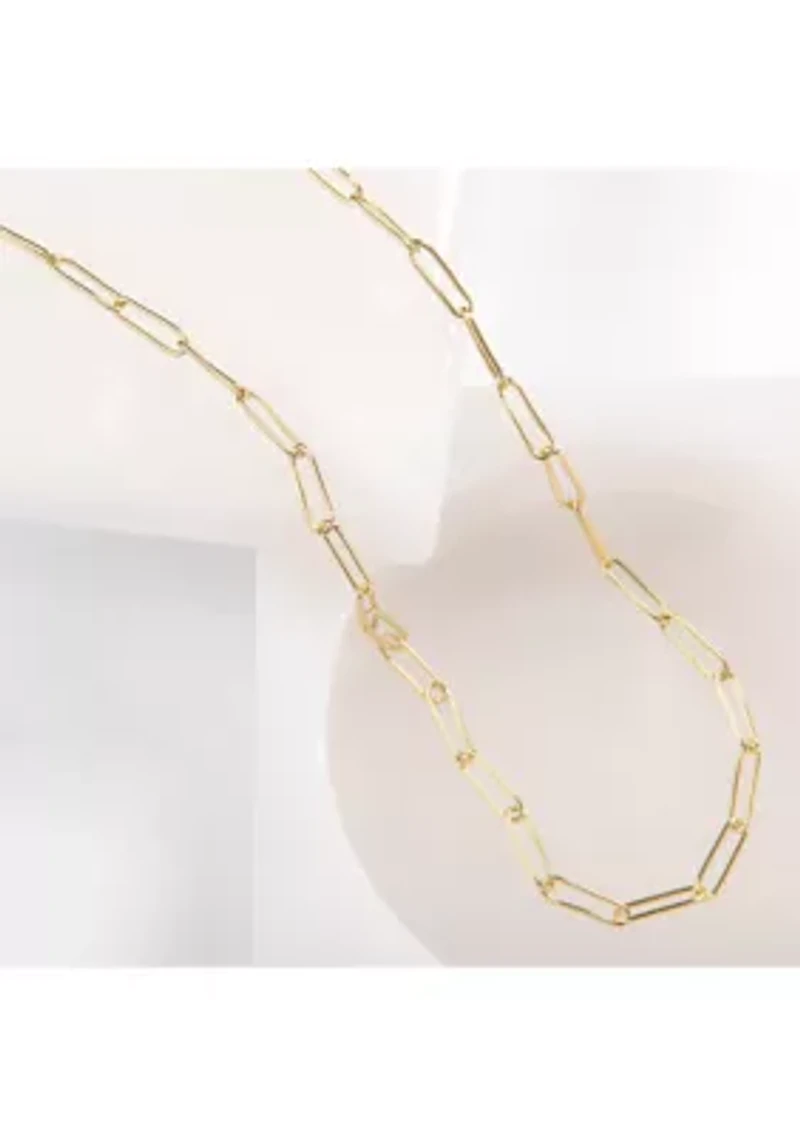 24" Silver Plated Paperclip Link Chain Necklace