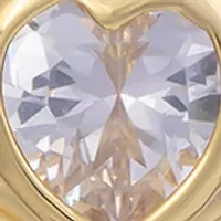 Boxed Silver Plated 18 + 2" Red Cubic Zirconia Heart Locket Necklace