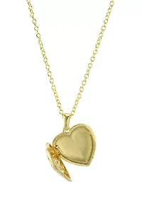 Boxed Silver Plated 18 + 2" Red Cubic Zirconia Heart Locket Necklace