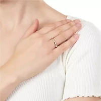 Sterling Silver 3 Cubic Zirconia Bezel Band Ring