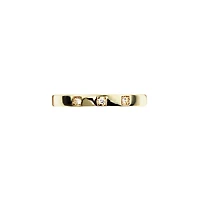 Sterling Silver 3 Cubic Zirconia Bezel Band Ring