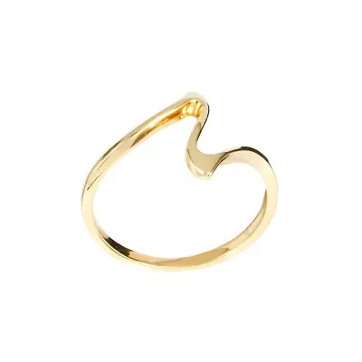 Gold Over Sterling Silver Abstract Zig Zag Ring