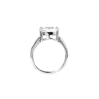 Silver Plated 11mm Cubic Zirconia Square Cushion Ring