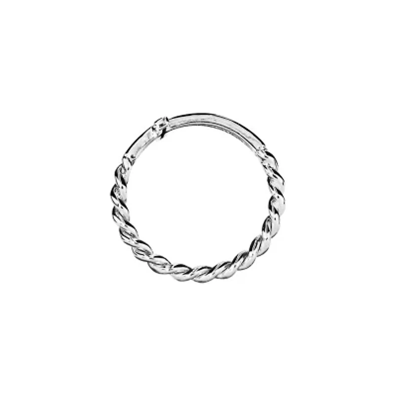 Sterling Silver Side Cross Band Ring with Twisted