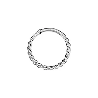 Sterling Silver Side Cross Band Ring with Twisted