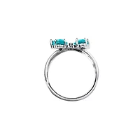 Silver Plated Crystal Butterfly Ring with Cubic Zirconia