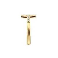 Sterling Silver Cubic Zirconia Side Cross Ring