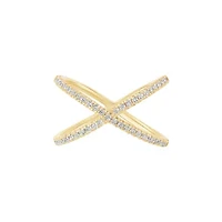 Sterling Silver Cubic Zirconia Criss Cross Ring