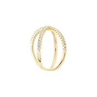 Sterling Silver Cubic Zirconia Criss Cross Ring
