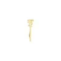 Gold Over Sterling Silver Cubic Zirconia Prong Leaf Ring
