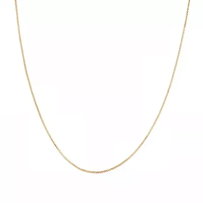 Gold Over Sterling Silver Box Chain Necklace