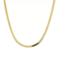 Gold Over Sterling Silver Herringbone Chain Necklace