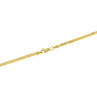 Gold Over Sterling Silver Herringbone Chain Necklace