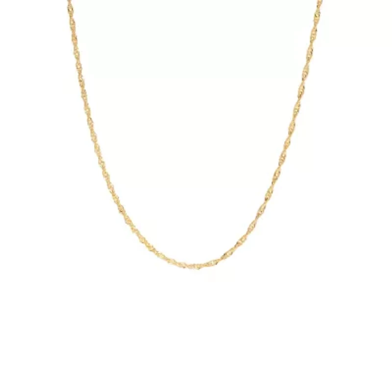 Gold Over Sterling Silver Twist Chain Necklace