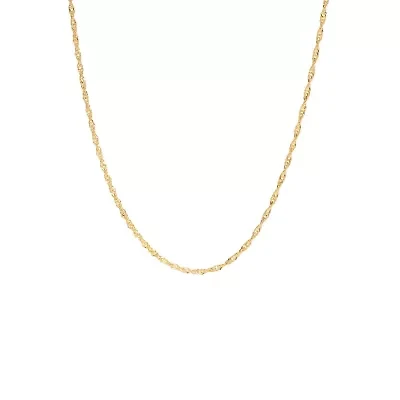 Gold Over Sterling Silver Twist Chain Necklace