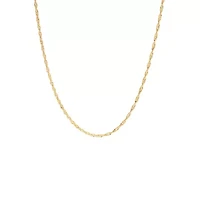 Gold Over Sterling Silver Twist Chain Necklace