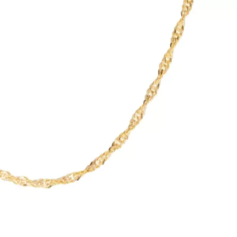 Gold Over Sterling Silver Twist Chain Necklace