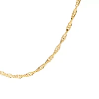 Gold Over Sterling Silver Twist Chain Necklace